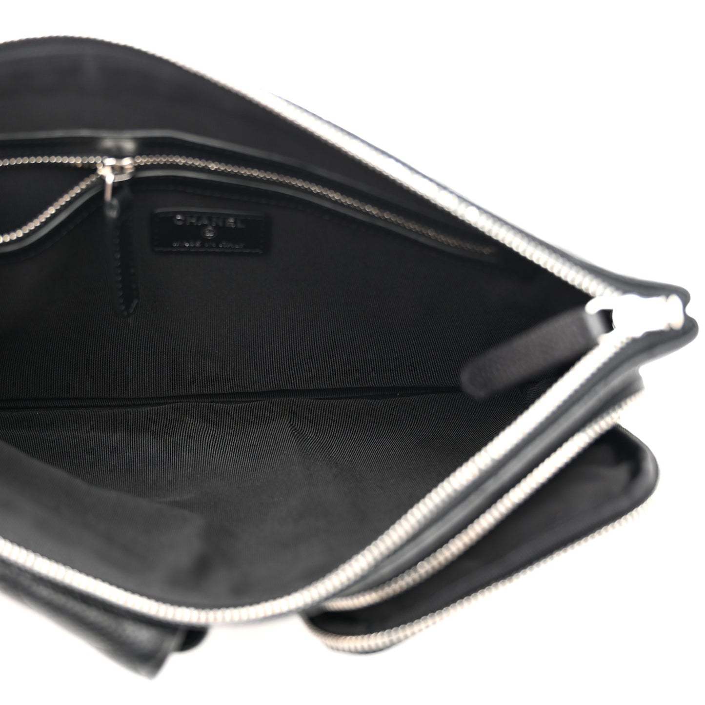 Caviar Quilted Zipped Multi Pouch Black