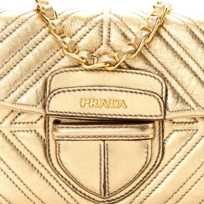 Prada Metallic Nappa Mosaico Pattina Crossbody Platino 8 of 10