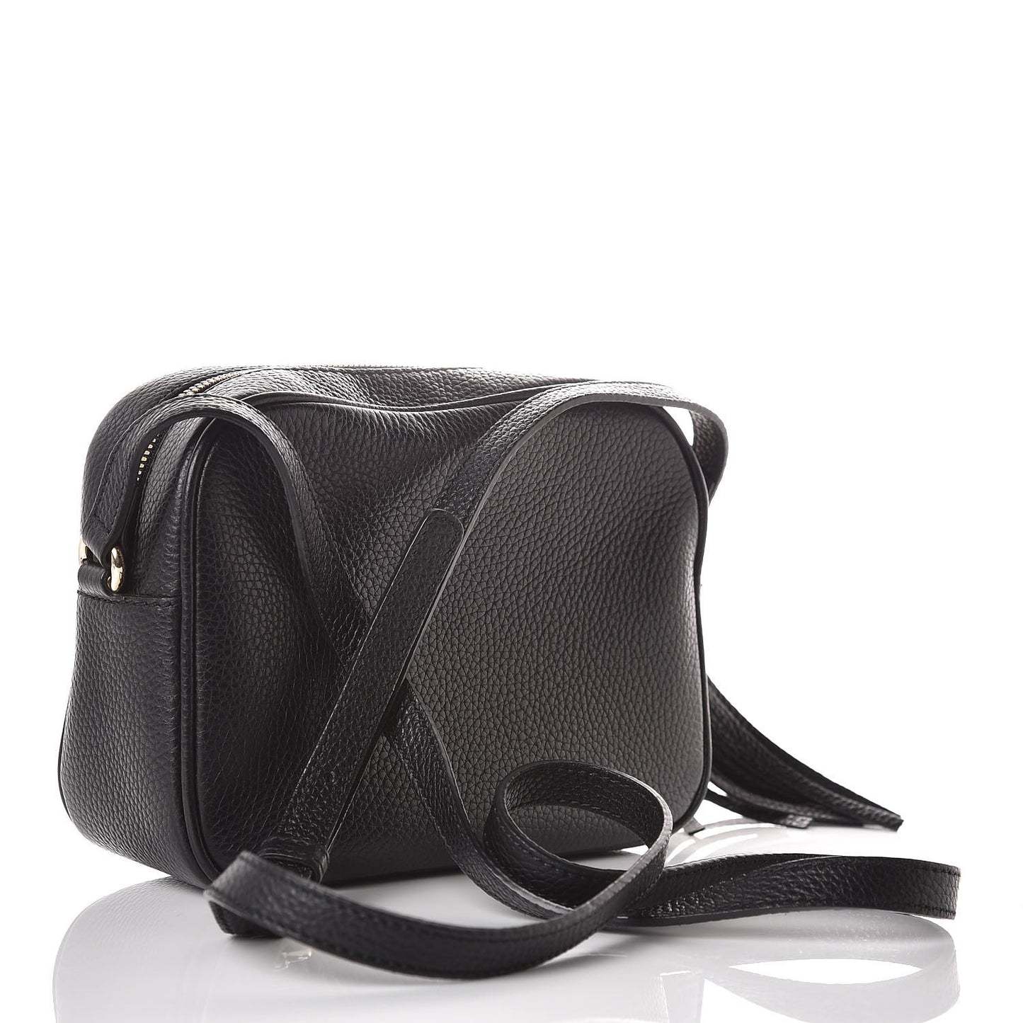 Pebbled Calfskin Small Soho Disco Bag Black