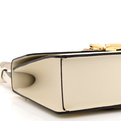 Gucci Textured Calfskin Bee Star Print Small Sylvie Shoulder Bag Mystic White 9 of 10