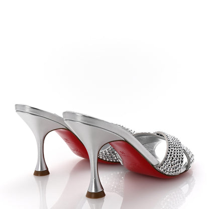 Christian Louboutin Suede Metallic Kid Lambskin Strass Mariza Is Back 85 Sandals 35 Silver 5 of 9