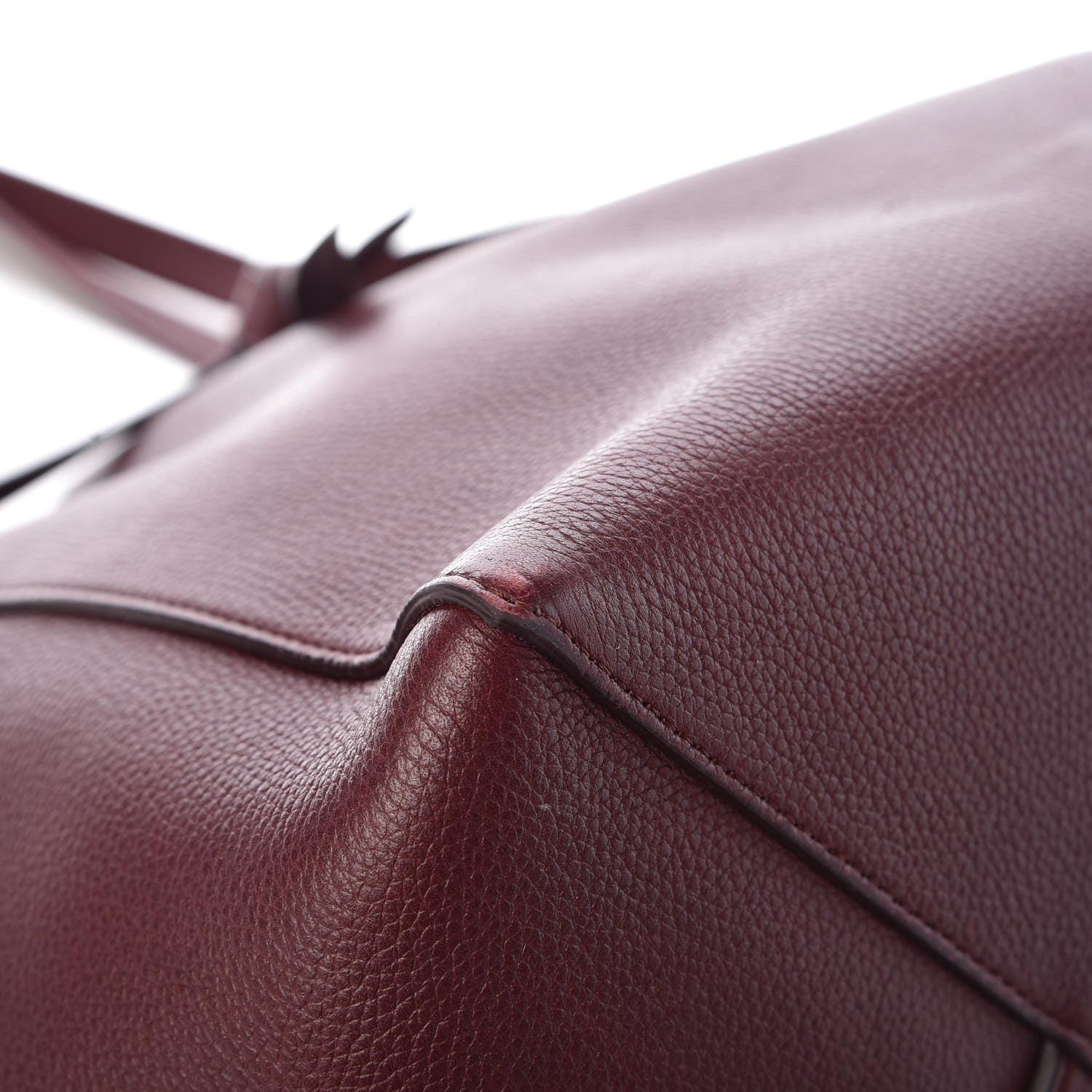 Celine Soft Grained Calfskin Small Belt Cabas Phantom Burgundy 8 of 11