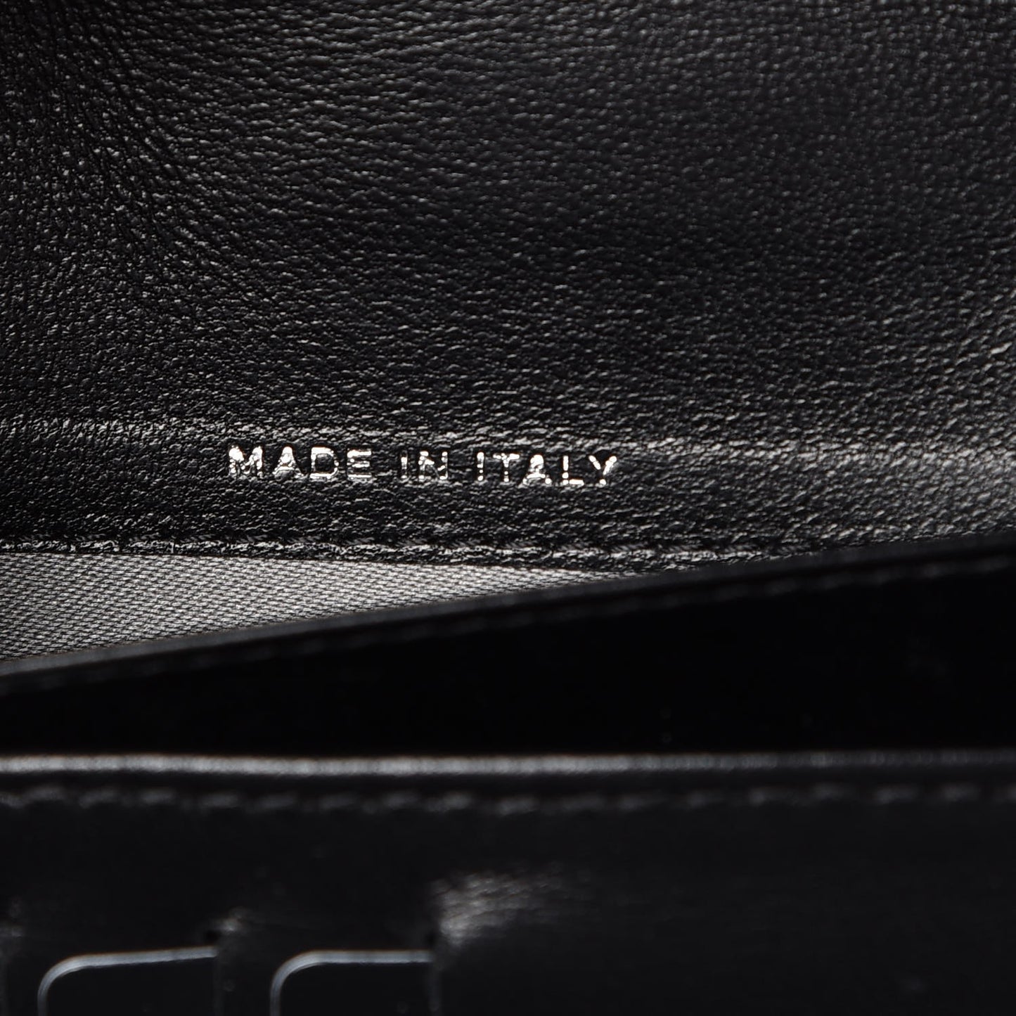 Patent Calfskin Lucky Symbols Zip Around Wallet Black