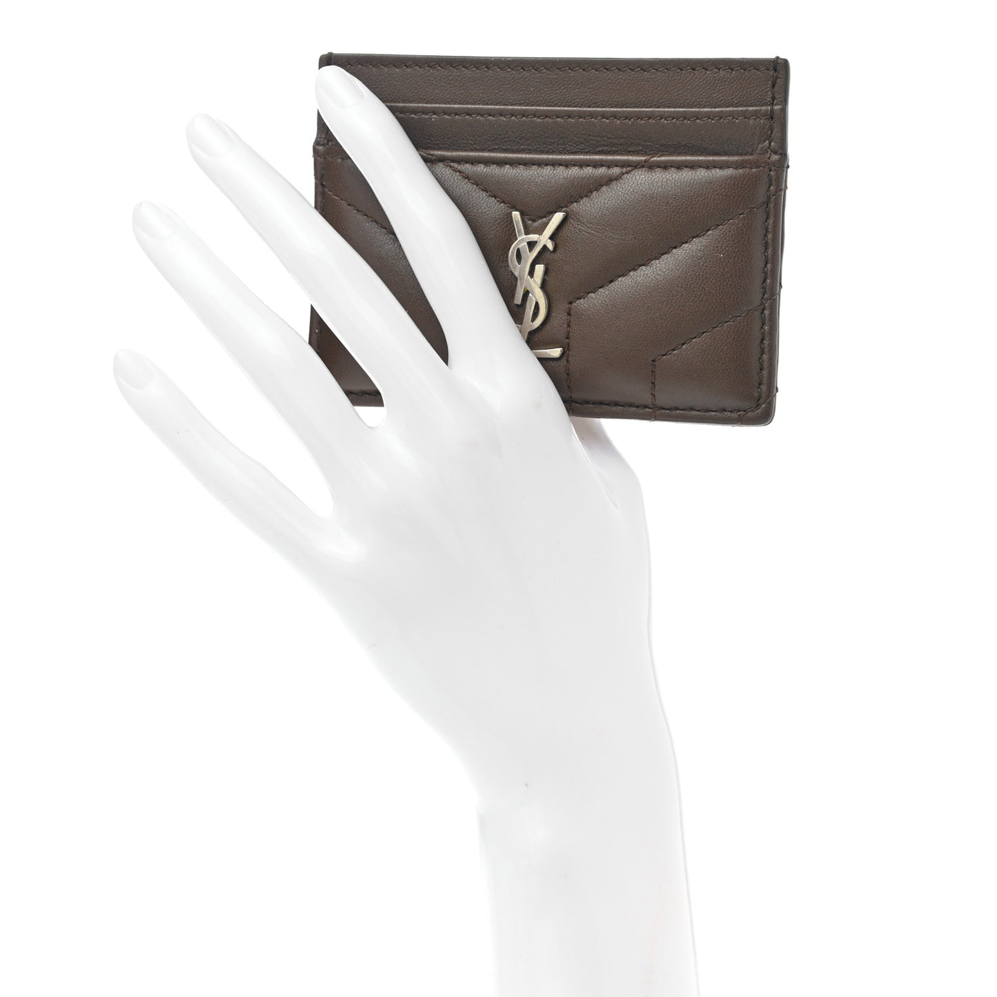 Calfskin Y Quilted Monogram LouLou Credit Card Case Faggio