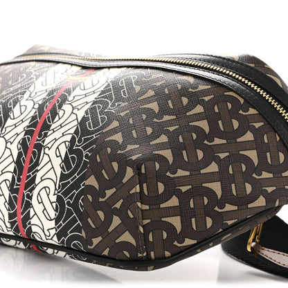 Burberry E-Canvas Monogram Stripe Medium Sonny Bum Bag Bridle Brown 10 of 11