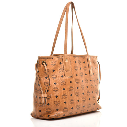 MCM Visetos Medium Liz Reversible Shopper Tote Cognac 4 of 16