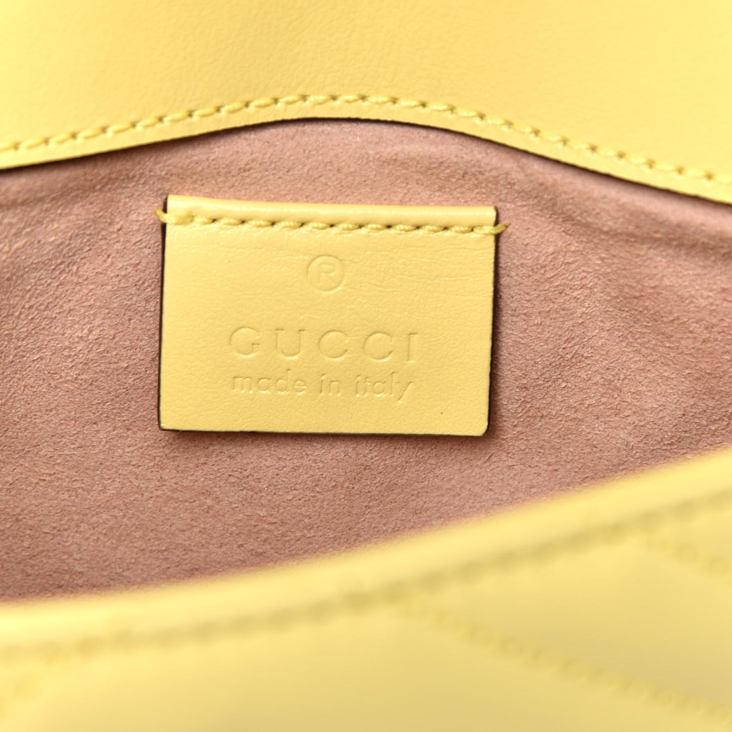 Calfskin Matelasse Super Mini GG Marmont Shoulder Bag Banana