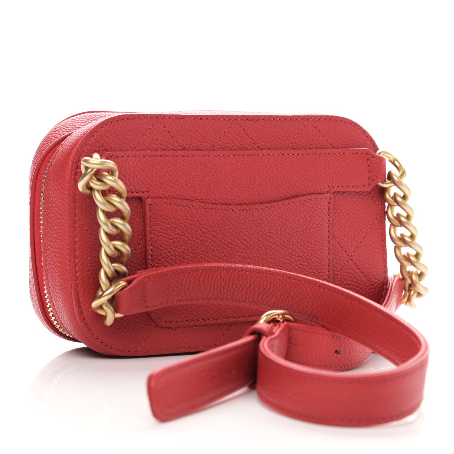 Chanel Caviar Quilted Waist Bag Red 3 of 10