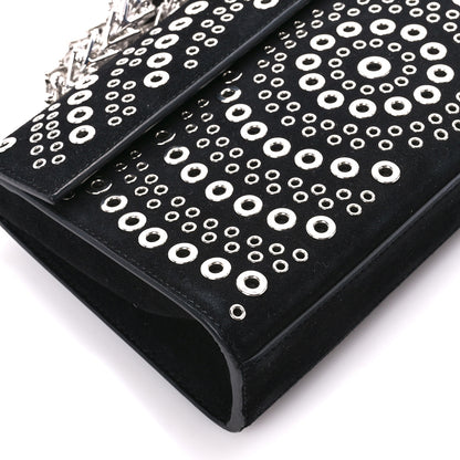 Alaia Suede Eyelet Embellished Oeillets Pochette Black 8 of 10