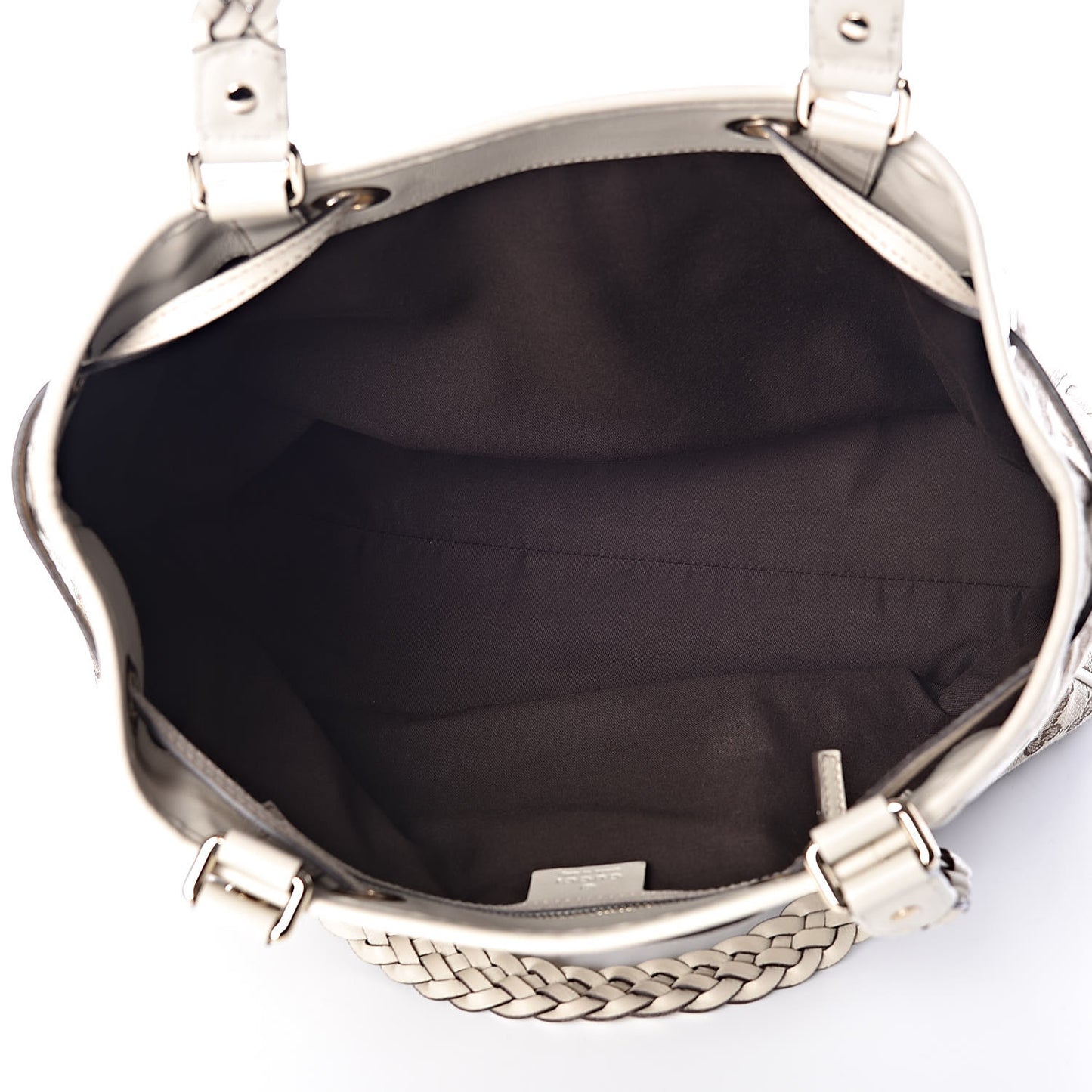 Monogram Medium Peggy Braided Tote Off White