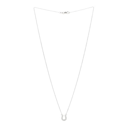 Roberto Coin 18K White Gold Diamond Horseshoe Pendant Necklace 3 of 4