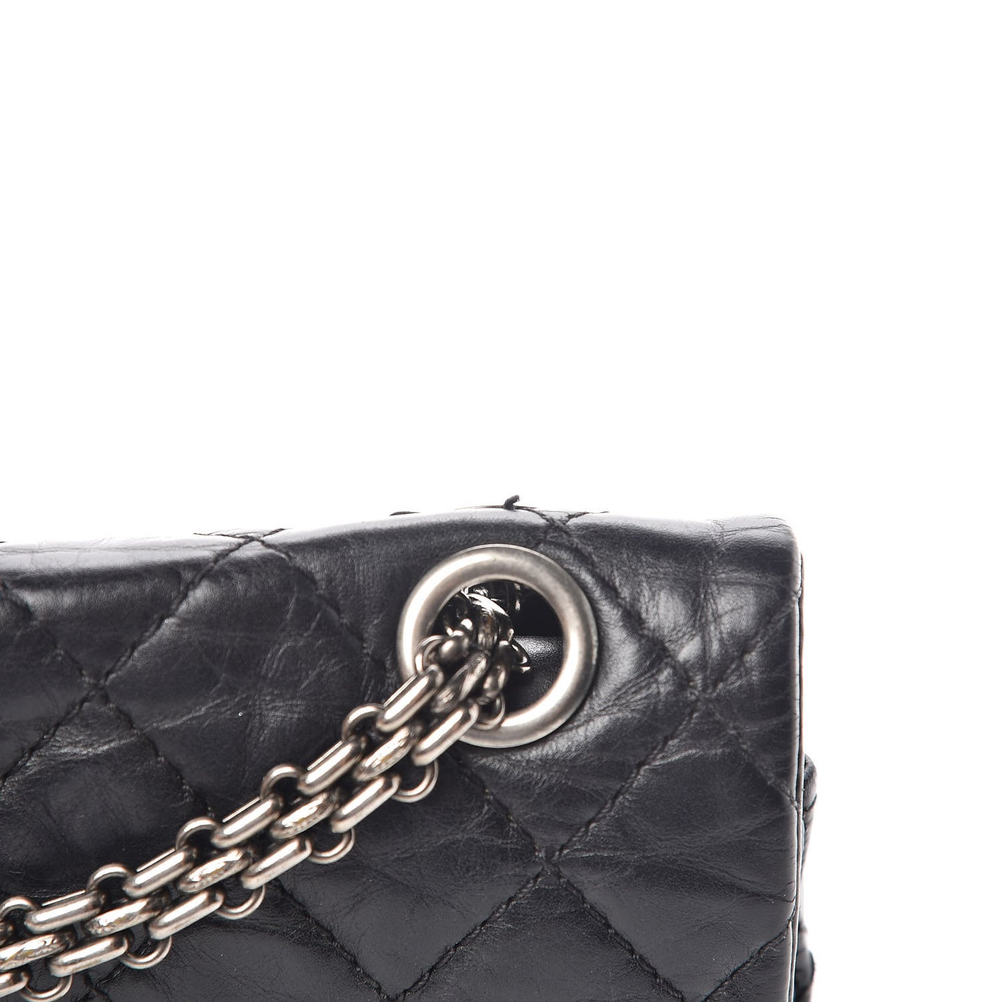 Aged Calfskin Quilted 2.55 Reissue 225 Flap Black
