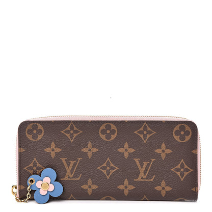 Louis Vuitton Monogram Blooming Flowers Clemence Wallet Rose Ballerine 1 of 8