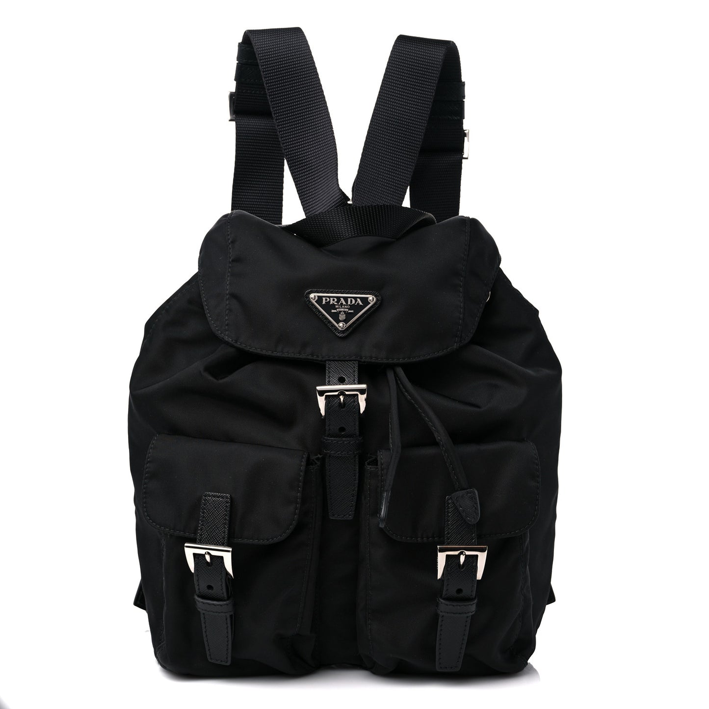 Tessuto Nylon Saffiano Small Backpack Black