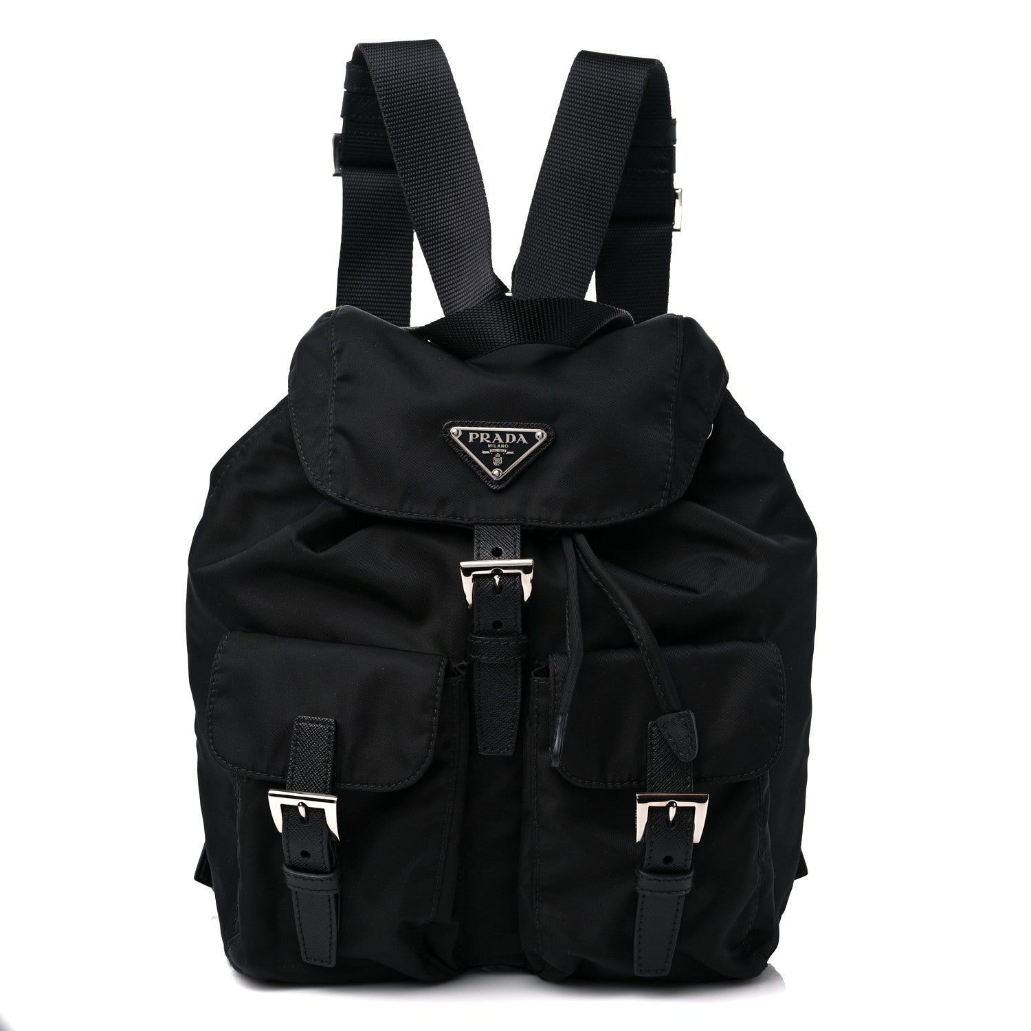 Prada Tessuto Nylon Saffiano Small Backpack Black 1 of 8