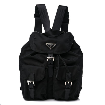 Prada Tessuto Nylon Saffiano Small Backpack Black 1 of 8