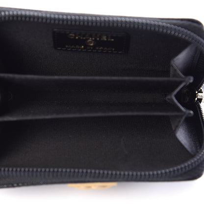Chanel Caviar Quilted Boy Zip Around Coin Purse Wallet Black 5 of 8