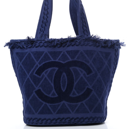 Chanel Terry Cotton CC Beach Tote Towel Set Blue 10 of 13