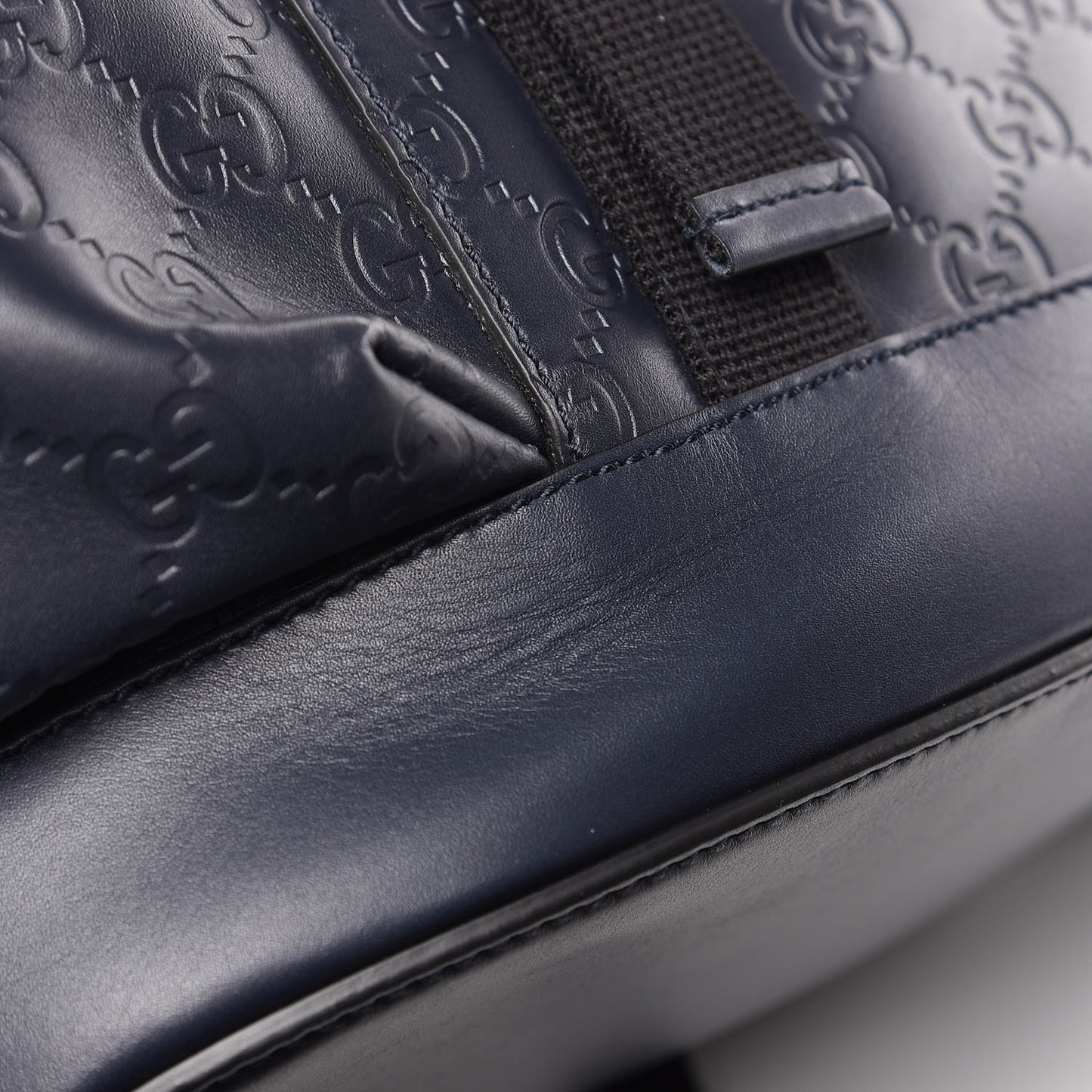 Guccissima Signature Double Buckle Backpack Blue