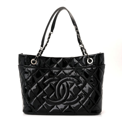 Chanel Patent Quilted Timeless CC Soft Tote Black 1 of 10