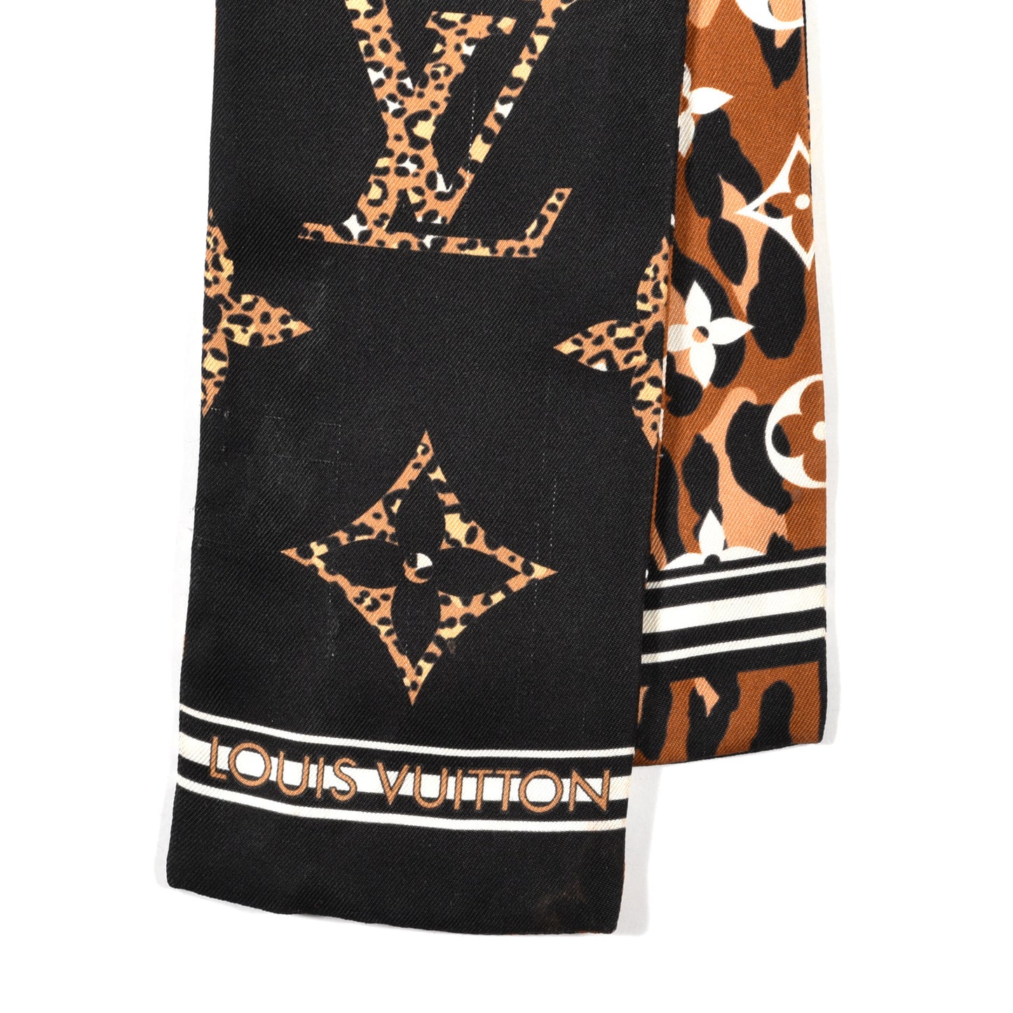 Silk Monogram Giant Jungle Bandeau Black