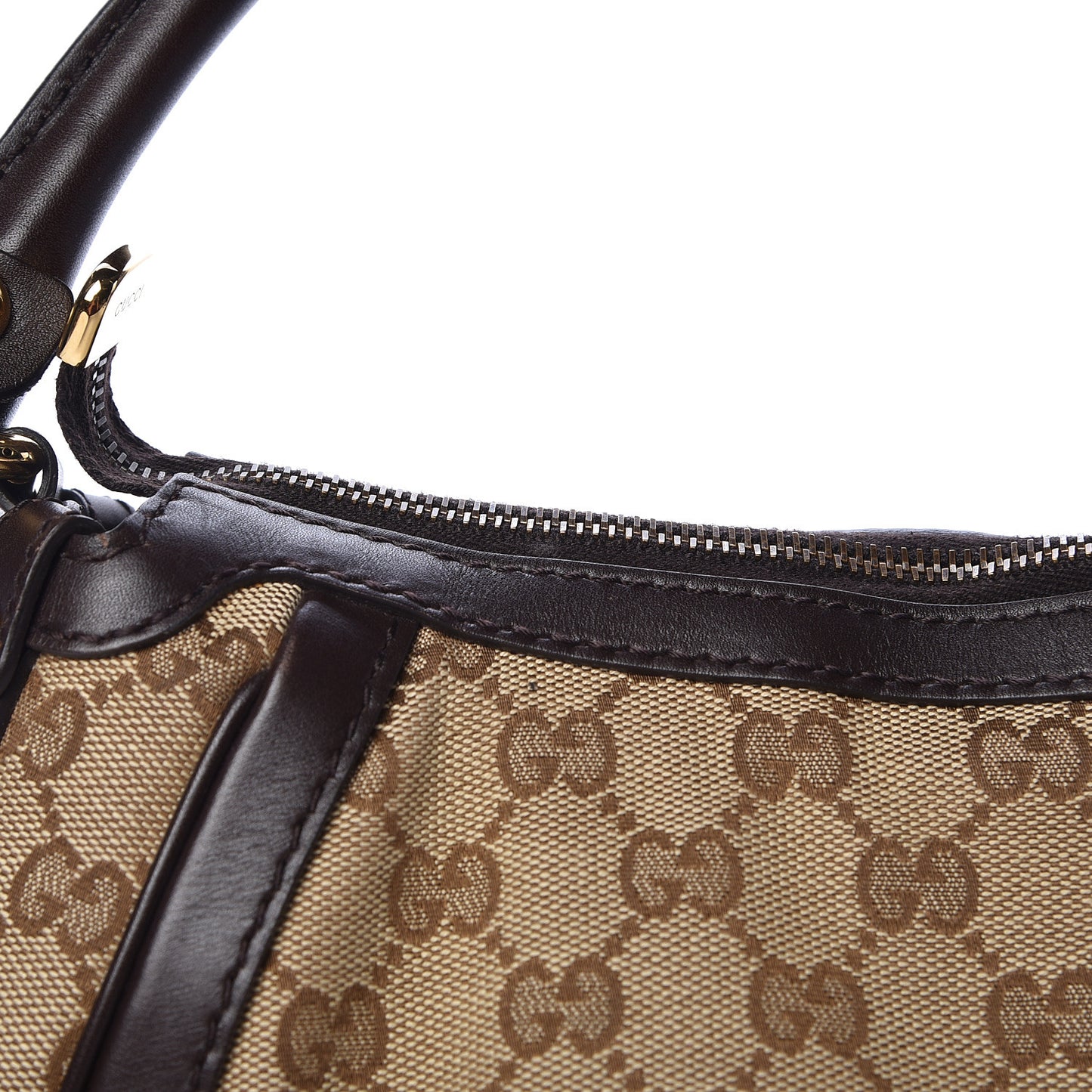 Monogram Small Scarlett Studded Interlocking G Hobo Dark Brown