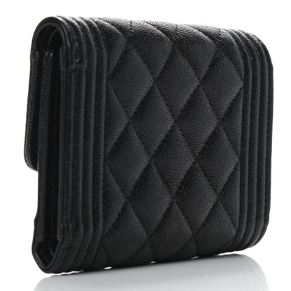 Chanel Caviar Quilted Compact Boy Wallet Black 3 of 8