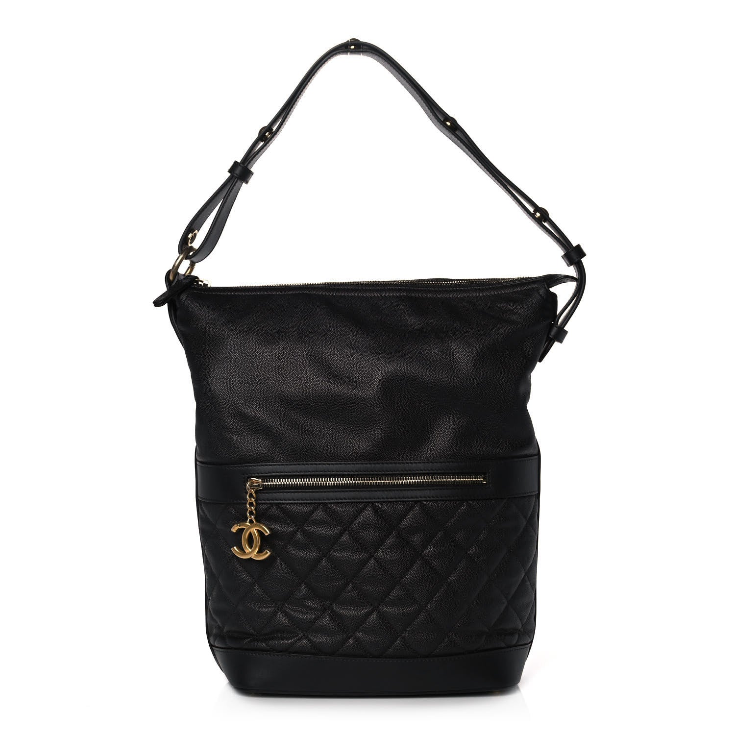 Chanel Caviar Lambskin Quilted Casual Style Hobo Black 1 of 10