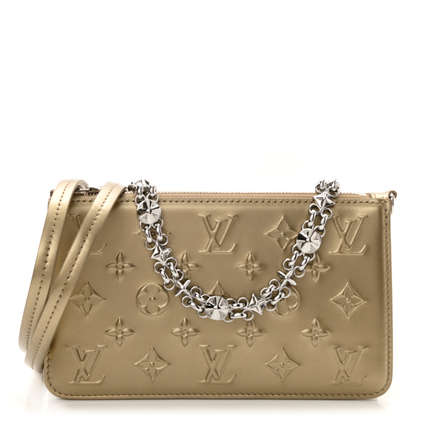 Calfskin Debossed Monogram Lexington Pochette Light Gold