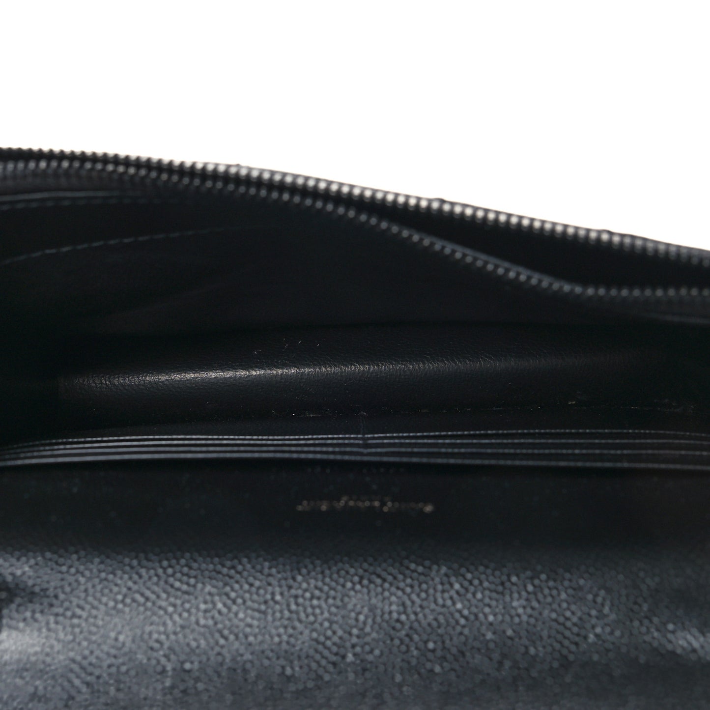 Grain De Poudre Matelasse Chevron Monogram Monochrome Envelope Chain Wallet Black