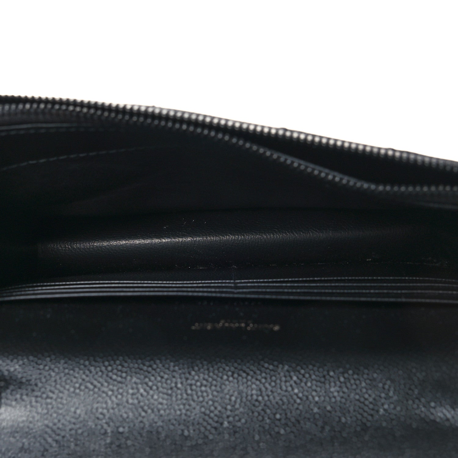 Saint Laurent Grain De Poudre Matelasse Chevron Monogram Monochrome Envelope Chain Wallet Black 5 of 11