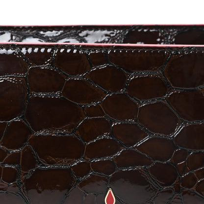 Christian Louboutin Calfskin Crocodile Embossed Pony Hair Leopard Print Eloise Top Handle Bag Brown 7 of 9