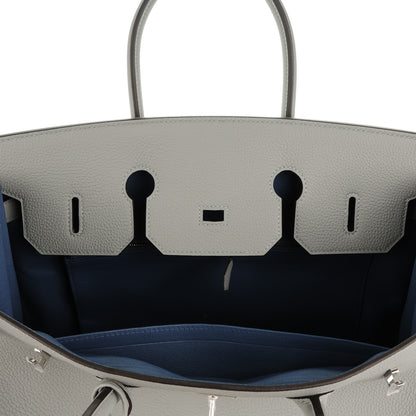 Hermes Togo Birkin 35 Gris Mouette Bleu Agate 21 of 24