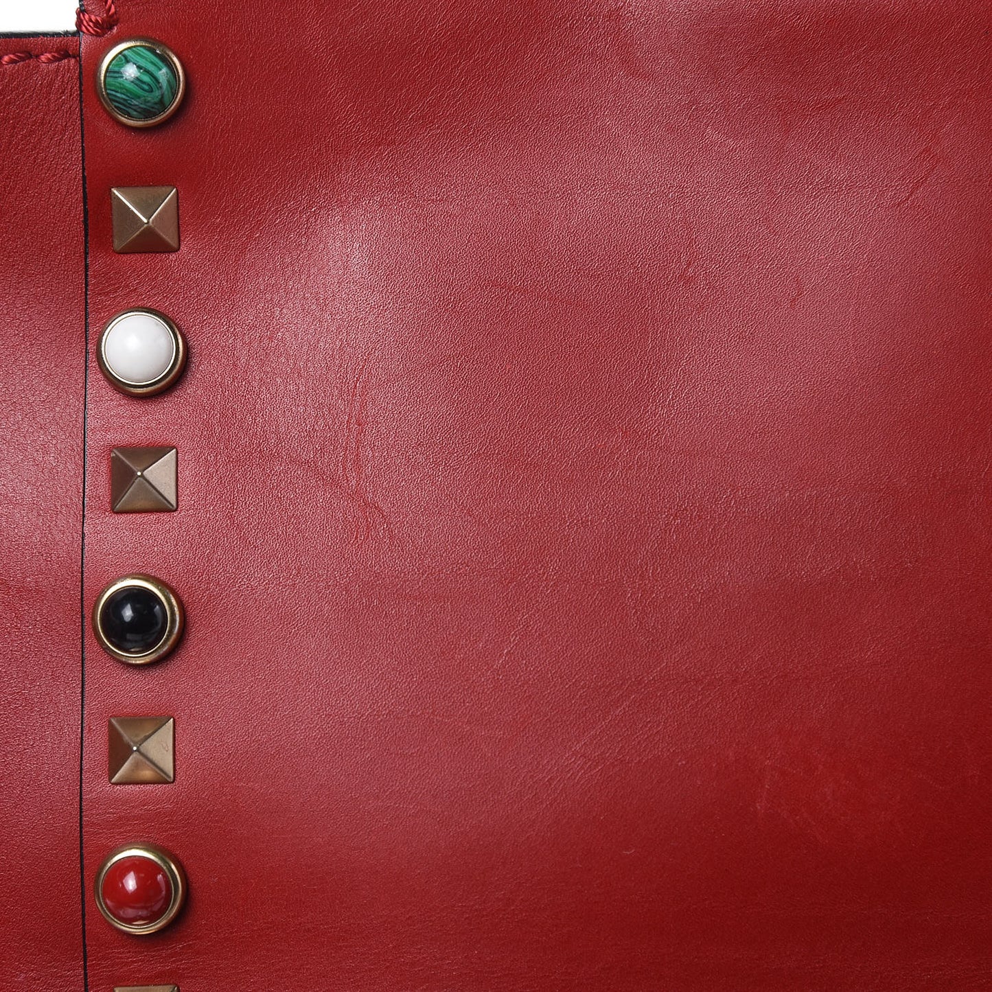 Vitello Mini Rockstud Rolling Tote Rosso Valentino