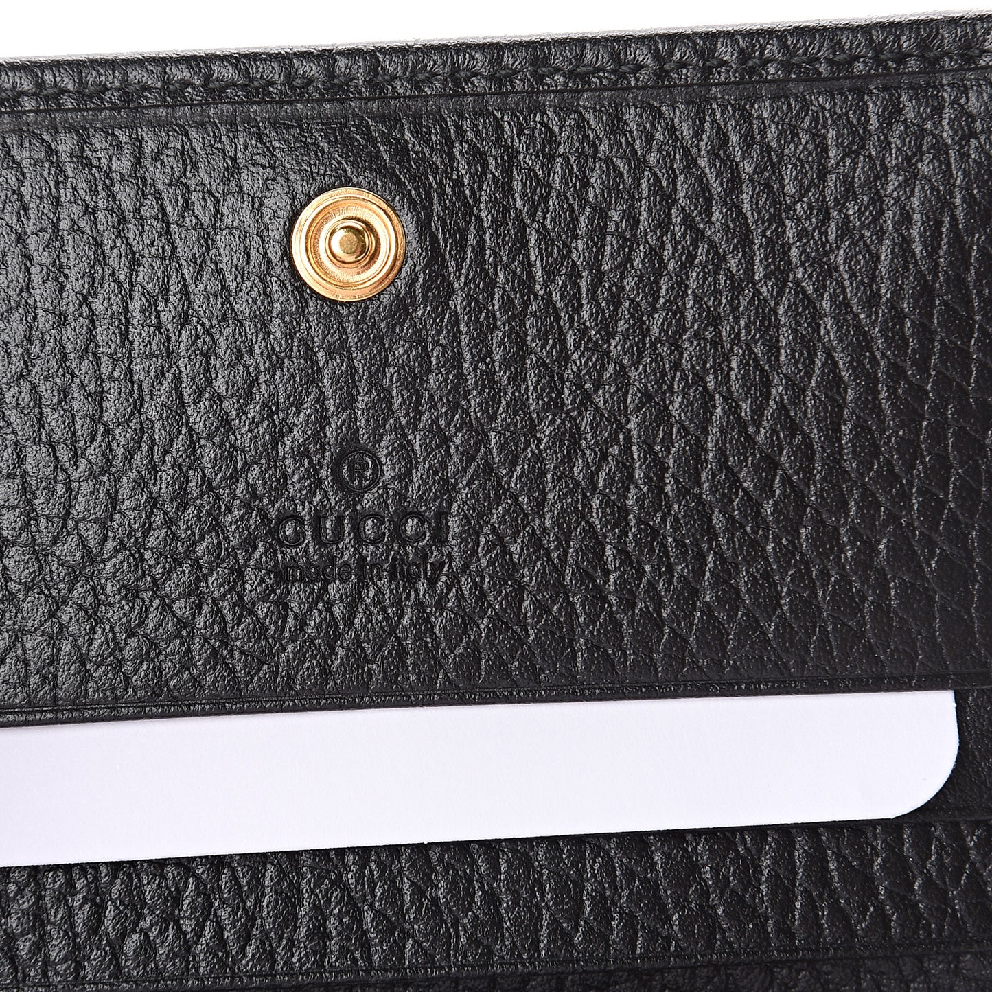 Pebbled Calfskin GG Marmont Card Case Black