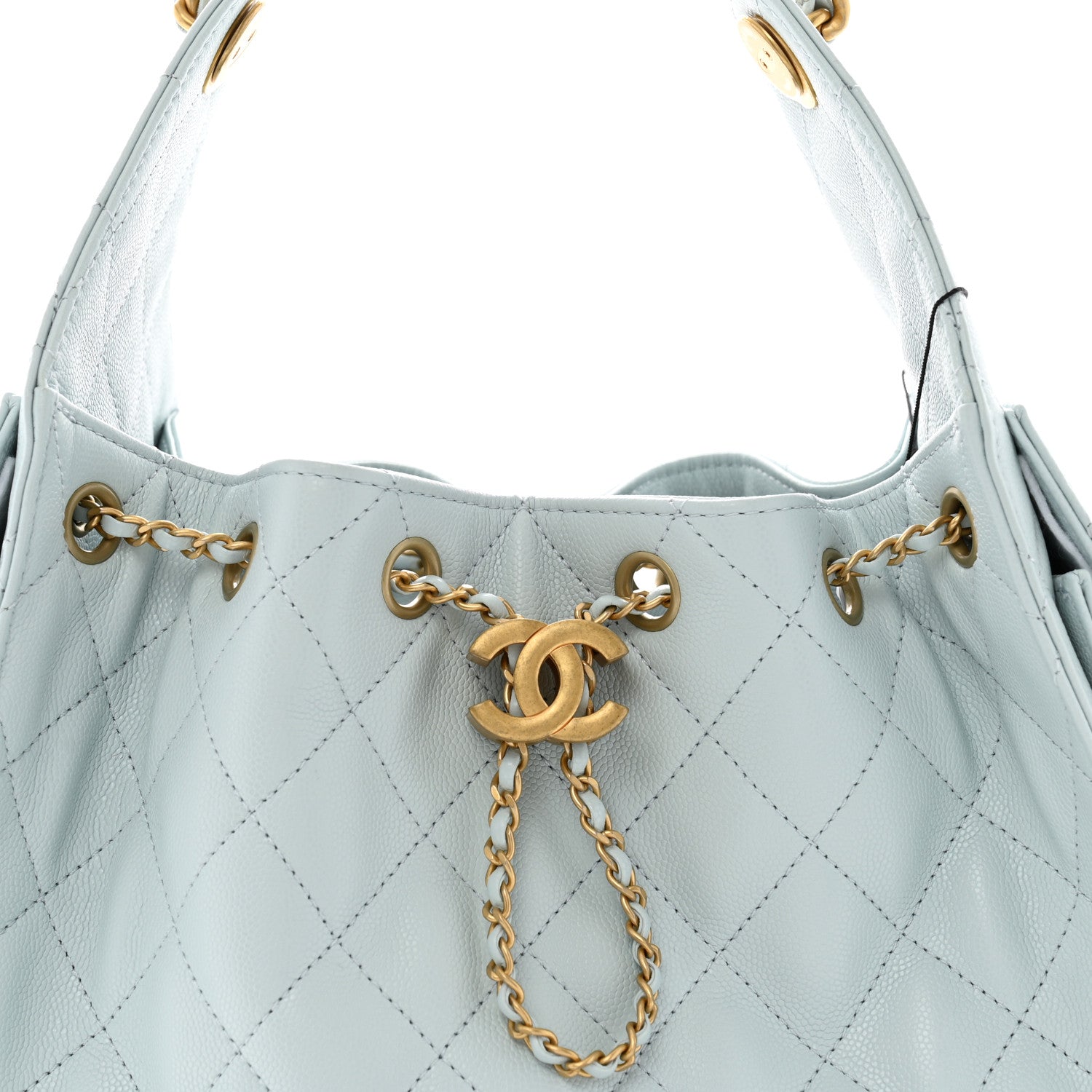 Chanel Caviar Quilted Small Chanel 25 Handbag Light Blue 8 of 13