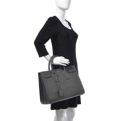 Saint Laurent Calfskin Large Sac De Jour Carryall Fog 2 of 7