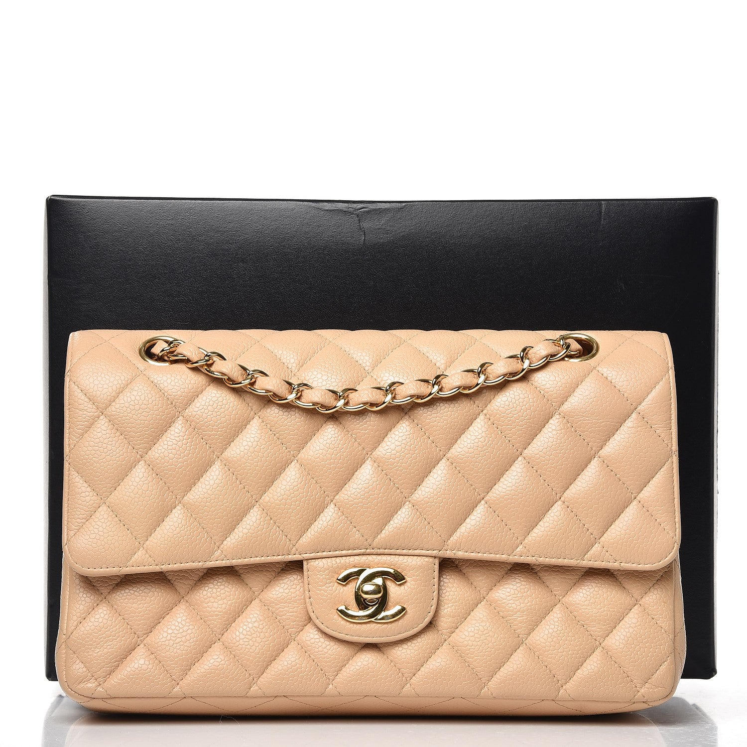 Chanel Caviar Quilted Medium Double Flap Beige Clair 9 of 9