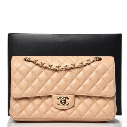 Chanel Caviar Quilted Medium Double Flap Beige Clair 9 of 9