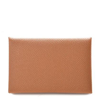 Hermes Epsom Calvi Card Case Gold 1 of 8