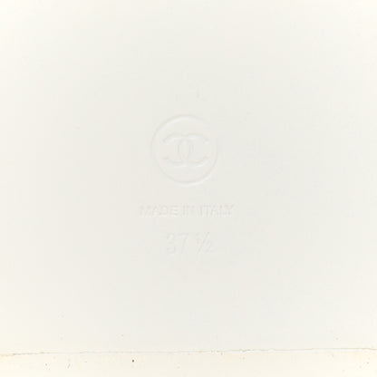 Chanel Laminated Lambskin Quilted Velcro Dad Sandals 37.5 White 6 of 15