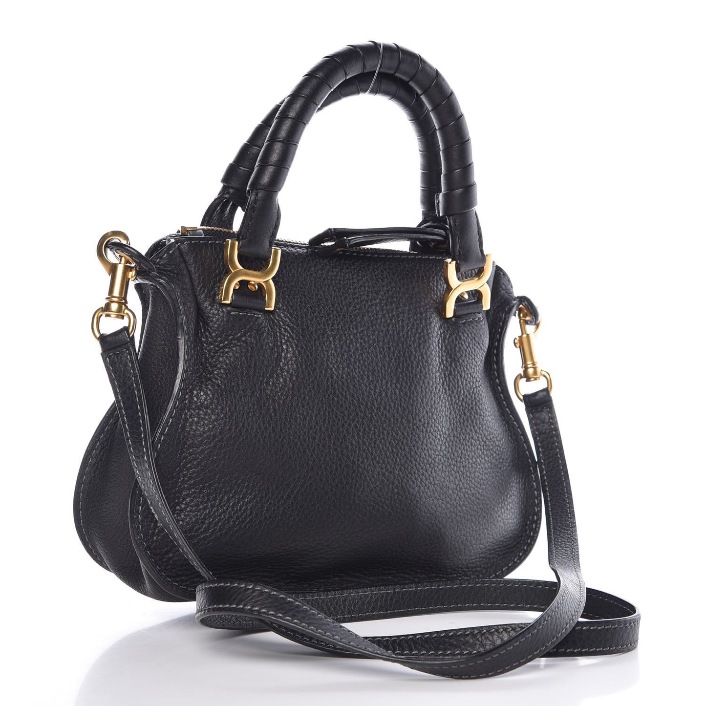 Calfskin Baby Marcie Satchel Black