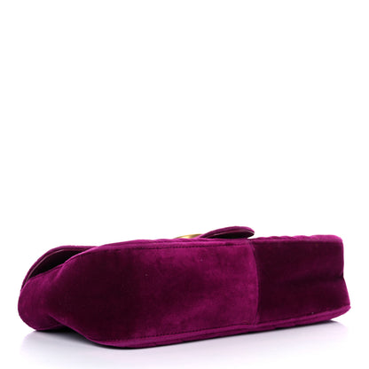 Gucci Velvet Matelasse Small GG Marmont Shoulder Bag Fuchsia Violet Cyclamen 5 of 22