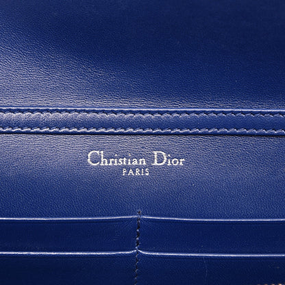 Christian Dior Grained Calfskin Diorama Wallet on Chain Pouch Blue 6 of 7