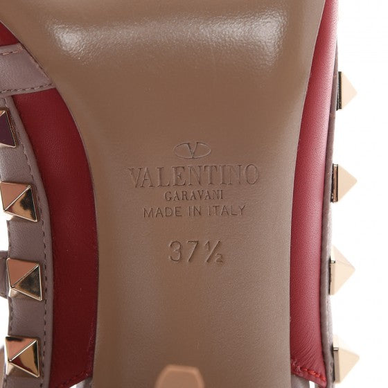 Valentino Garavani Nappa Rockstud Ankle Strap 100mm Pumps 37.5 Rubino Poudre 7 of 9