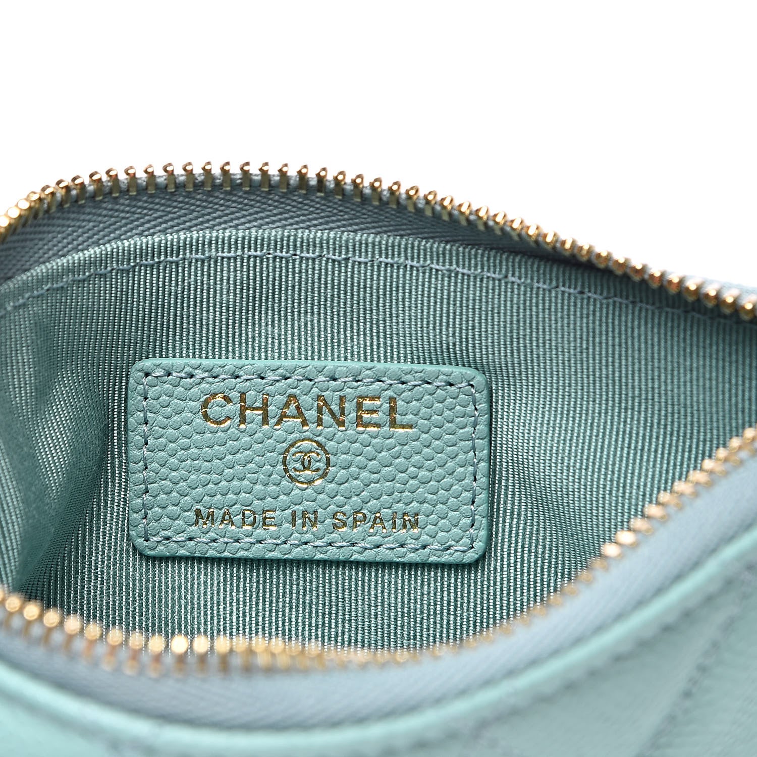 Chanel Caviar Quilted Small Cosmetic Case Light Blue 6 of 8