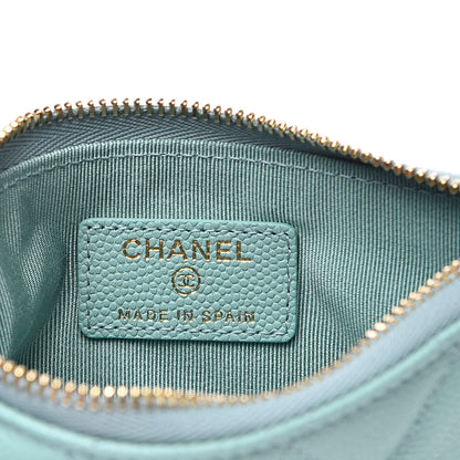 Chanel Caviar Quilted Small Cosmetic Case Light Blue 6 of 8