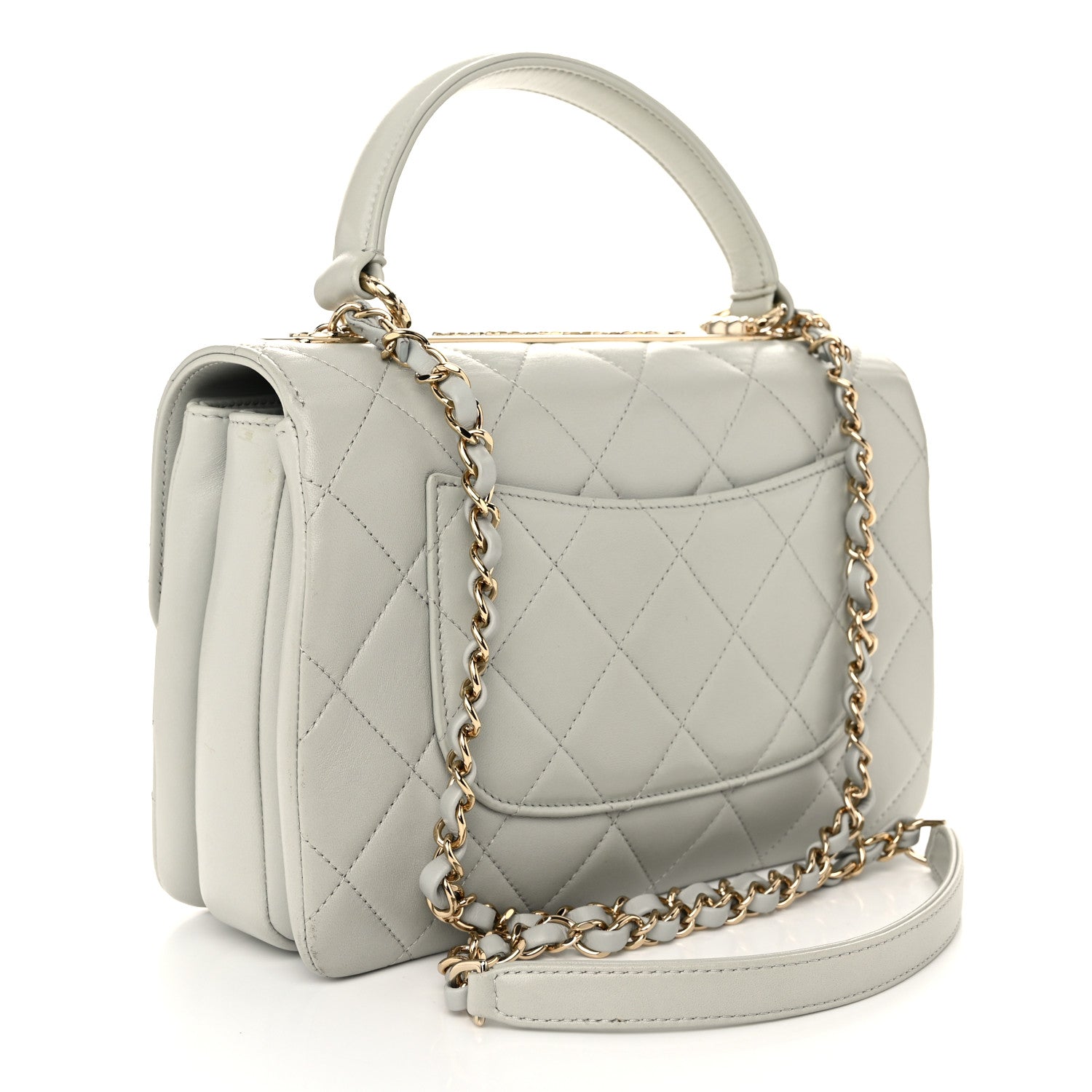 Chanel Lambskin Quilted Small Trendy Chain CC Flap Dual Handle Bag Light Blue 3 of 11