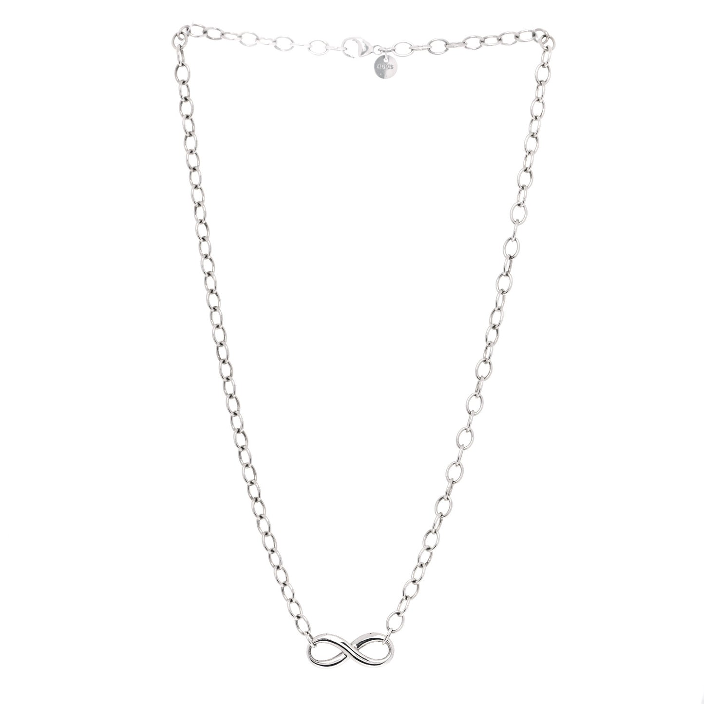 Sterling Silver Narrow Infinity Link Necklace