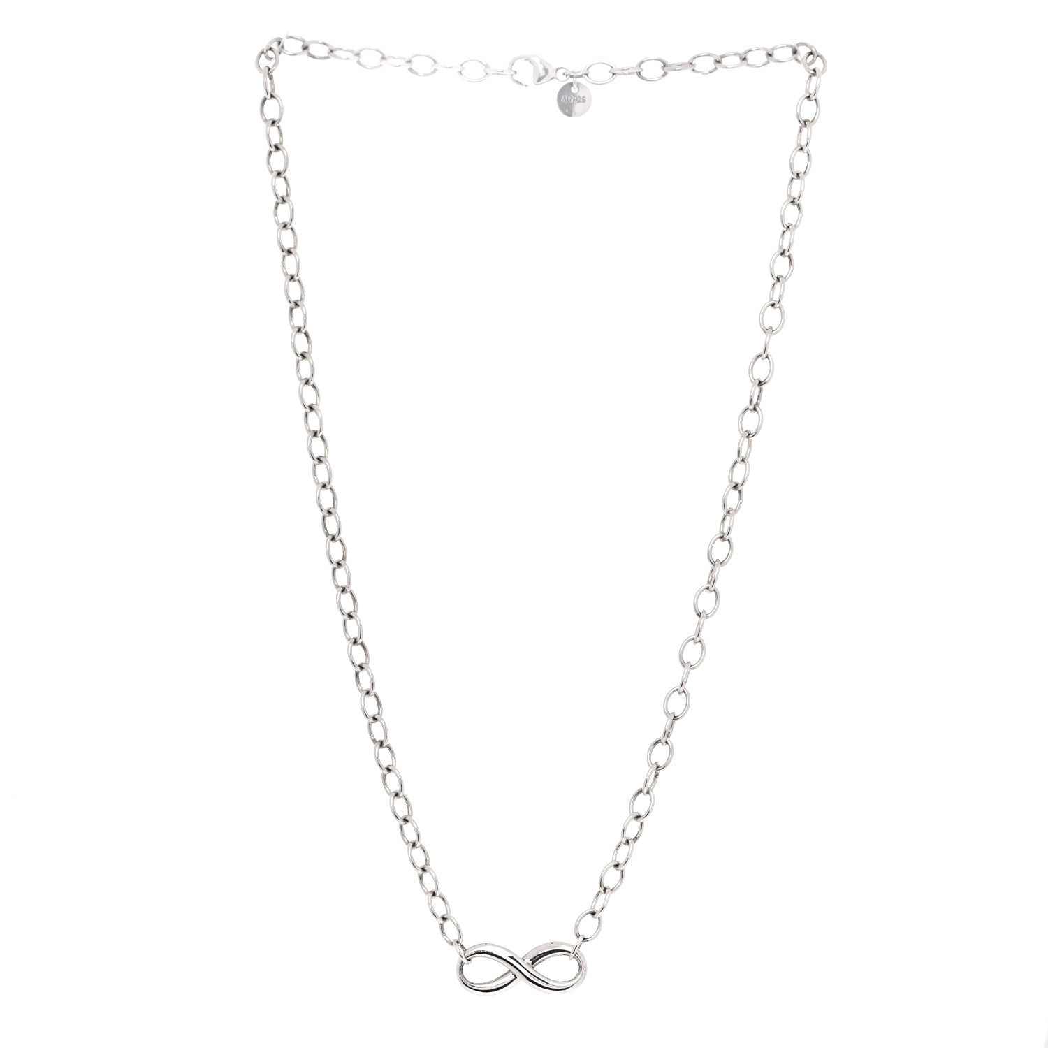 Tiffany Sterling Silver Narrow Infinity Link Necklace 3 of 6
